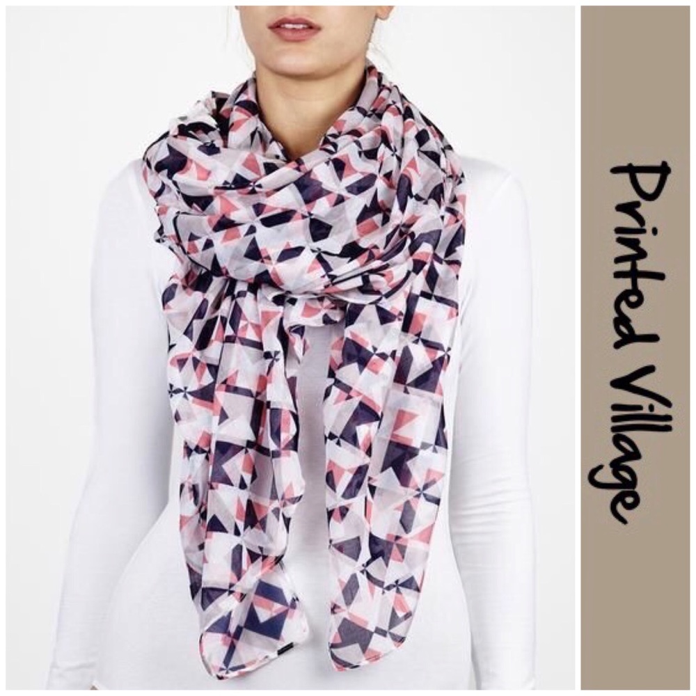 Printed Village Fractured Geo Scarf